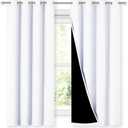 NICETOWN White 100% Blackout Lined Curtains, 2 Thick Layers Completely Blackout Window Treatment Thermal Insulated Drapes for Kitchen/Bedroom (1 Pair, 52 inches Width x 63 inches Length Each Panel) (52"W x 63"L (Pack of 2), Pure White)