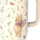 Zak Designs Winnie the Pooh 30oz Spill-Proof Insulated Travel Tumbler | BPA Free, Silicone Straw, Handle, Cupholder Friendly, Dishwasher Safe, For Office, Home, Travel, Work, Gym Fitness