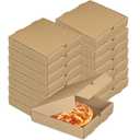 15 Pcs Pizza Boxes, Lainrrew Kraft Corrugated Pizza Boxes Takeaway Cardboard Boxes Take Out Food Containers Packing Boxes for Pizza, Cake, Cookies, Food (7 inch)