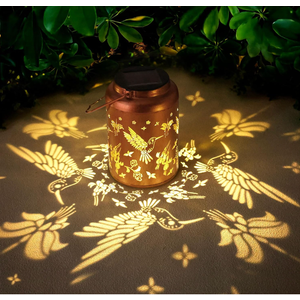 Vuees Hummingbird Solar Lanterns Outdoor Waterproof, Hollowed-Out Metal Hanging Garden Decor, Mother's Day Gifts for Women Mom Grandma, Decorative Lights for Patio, Porch, Yard, and Backyard