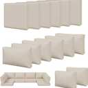 Aoxun 14pcs Patio Cushion Covers Replacement, Waterproof Outdoor Furniture Cushion Covers with Zipper and Non-Slip Bottom, Patio Sofa Couch 3 Sizes for Patio Sectional, Covers Only (Beige)