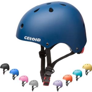 Kids Bike Helmet,Toddler Skateboard Helmets for Ages 2-3-5-8-14 Years Boys GirlsAdjustable Multi-Sport Bicycle Skateboarding Football Roller Skating Scooter Rollerblade Balance Bike Helmet (Navy)