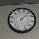 Indoor Outdoor Thermometer Large Numbers Wall Thermometer Hygrometer Waterproof Does not Require Battery 10 inch Wireless Hanging Hygrometer Garden Decoration (Black)