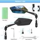 2 Pack Bike Mirrors, eBike Mirrors for Handlebars, 360 Adjustable Safety Bicycle Rear View Mirrors, Scratch Resistant Glass Lens, Bicycle Universal Fit Accessories