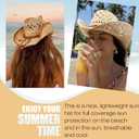 AQOKKA Straw Cowboy Hats for Women Men Western Cowgirl Hats with Shapeable Brim Woven Hollow Out Unisex Beach Roll Up Caps (Beige)