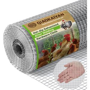 16" x 50' Hardware Cloth - 19 Gauge Heavy-Duty 1/2 Inch Welded Chicken Wire, Hot-Dipped Galvanized Mesh for Chicken Coop & Garden Fencing