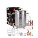 Barrel Smoker Grill Combo | 100% 304 Stainless Steel Barrel | 95% Less Smoke, Even Heat | Easy to Use & Clean Vertical Smoker Ideal for Balconies and Backyards (MEDIUM-25 LBS)