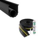 VEVOR Garage Door Threshold and Bottom Seals Kit, 10 FT U Shape+O Ring Universal Garage Door Bottom Seal Weatherstrip PVC, Combine with Weatherproof Garage Threshold Seal Strip with Adhesive, Black