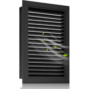 14" x 20" Aluminum Alloy Gable Vent - Never Rust, Heat Dissipation & Condensation Prevention, Ideal for Shed, Attic, Wall, Door & Shipping Container - Vent Opening: 12" x 18" (Black)