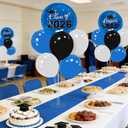 Graduation Decorations - 4 Set Balloon Stands, Class of 2026 Congrats Grad Table Centerpieces for Graduation Party Supplies(Blue & Black)