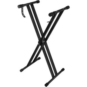 Adjustable Height Keyboard Stand with Quick-Release Lock, Double X Frame Design for 54/61/88 Key Digital Pianos, Foldable Portable Instrument Stand with Secure Straps for Electronic Keyboards