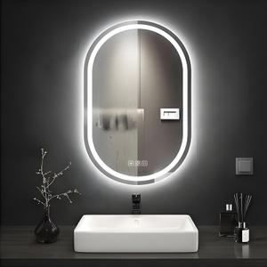 20X28 inches Oval LED Bathroom Mirror with Lights, Anti-Fog, Dimmable, Backlit + Front Lit, Lighted Bathroom Vanity Mirror for Wall, Memory Function, Tempered Glass, Shatter-Proof