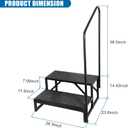 RV Steps with Handrail, 2-Step Anti-Slip Heavy Duty Stable Universal Stair for RV Travel Trailers Pool Hot Tub Trampoline