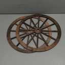 Qunclay 2 Pcs Wagon Wheel Decor Wooden Western Cowboy Party Decorations Vintage Rustic Wagon Wheel Wood Cartwheel Decor for Bar Garage Indoor Outdoor (Brown,12 Inch)