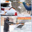 EcoNour 49" Extendable Squeegee Snow Brush and Ice Scraper for Car Windshield & Windows | 270 Telescopic Snow Broom with Pivoting Squeegee | Heavy Duty Car Snow Removal Tool for SUV, Truck & Car
