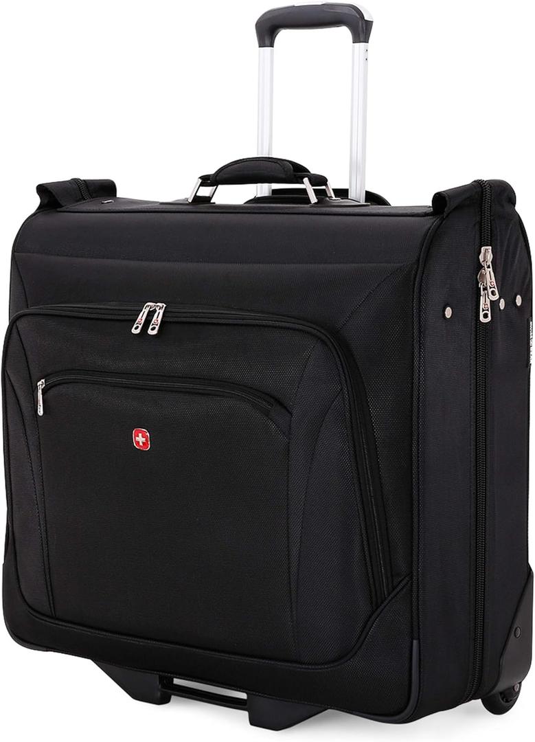 SwissGear 7895 Premium Rolling Garment Bag, Bonus Hanging Feature, Men's and Women's, 24-Inch Luggage - Black