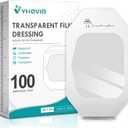 100 Packs Transparent Film Dressing 4" x 4.75" - Waterproof Bandages for Swimming, Showering, Wounds, Post Surgical Shower or IV Shield, Tattoo Aftercare Bandage, Scar Therapy, Adhesive Patches