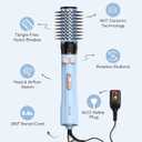 Farery Rotating Hot Air Brush Set 1000W 4 in 1 Blow Dryer Brush Styler with Diffuser, Hold-to-Rotate Round Brush for Volume, Smooth & Curl, Best for Fine to Medium-Thick Hair, Blue
