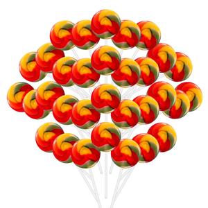 32 Pack Rainbow Candy Lollipops Without Dyes and Artificial Colors, Individually Wrapped Lollipops Sucker Bulk, Swirl Lollipop Candies, Candy Buffet, Gluten Free, Easter Snacks, BB 1/31/2027
