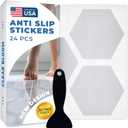Anti-Slip Shower Stickers for Tub & Shower Floor  Original Clear Hex Non-Slip Bathtub Stickers, 24 Pack 3.25, Micro-Pyramid Grip, Scraper Included, Easy Apply