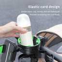 3-in-1 Stroller Cup Phone Holder Attachment, Universal Cup Holder with Adjustable Phone Mount, Double Cup Holder for Walker, Wheelchair, Fits Most Donna, Uppababy, Bugaboo, Anti-Slip & Easy Install