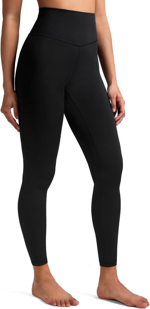 Colorfulkoala Women's High Waisted Tummy Control Workout Leggings 7/8 Length Ultra Soft Yoga Pants 25" (Large, Black)