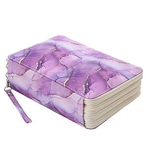 Lbxgap Portable Colored Printing Pattern Pencil Case Holds 216 pcs Pencils Bag Organizer with Handy Wrap Portable- Multilayer Holder for Watercolor Pens or Markers, Pencil Case Organizer for Artist (Bee)