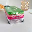 FABSPARK Magnetic for iPhone 13 Pro Max Phone Case,Compatible with MagSafe,Neon Clear Fluorescent Drop Protection Case for iPhone 13 Pro Max 6.7 Inch,Pink