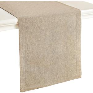 Mebakuk Linen Farmhouse Table Runner Large Burlap Style Soft and Waterproof Decorative Fabric Runner for Outdoor Wedding and Dinner (14 x 36 Inch, Mocha)