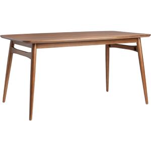 Walker Edison Mid-Century Modern Solid Wood Tapered-Leg Dining Table, 59 Inch, Walnut