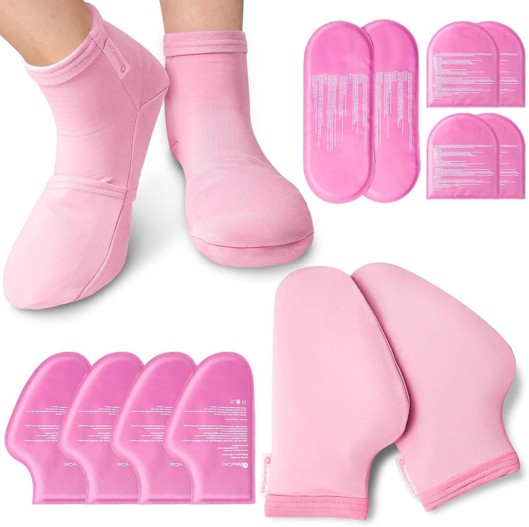 Cold Therapy Socks & Hand Ice Pack Cold Gloves for Chemotherapy Neuropathy, Chemo Care Package for Women Men, Ideal for Plantar Fasciitis, Carpal Tunnel, Arthritis Hand Pain Relief, S/M
