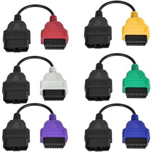 OBD2 Adapter 6PCS for MultiECUScan Adapter Cable 6 Colors Adapter Cable OBD2 Diagnostic ECU Scan Tool Replacement for Fiat for Lancia