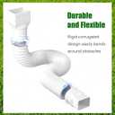 2 Pack Rain Gutter Downspout Extensions Flexible,Drain Downspout Extender Connector 21"-68",Screws for Included,White