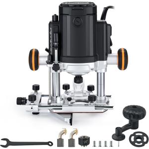3.25HP Plunge Router, 2400W120V60Hz, 1/2" and 1/4 Collet, Soft Start, Variable Speeds, Router Table Compatible, Model RT-004