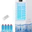 Windowless Portable Air Conditioners, 3-IN-1 Evaporative Air Cooler, 6L Swamp Cooler with 4 Ice Packs, 4 Modes & 3 Speeds, Auto Oscillating, 12H Timer, 17FT Remote, Cooling Fan for Home