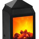 Bestview Fireplace Lanterns Decorative,Small Fake Fireplace,USB Rechargeable Battery Powered LED Flame Effect Fire Lamp for Indoor & Outdoor Christmas Decoration (No Heater Function Black)