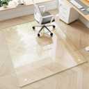Glass Chair Mat 48" x 60" Heavy Duty Tempered Glass Office Chair Mat, Glass Floor Mat with Polished Edge and Round Corner for Smooth Glide, Office Chair Mat for Carpet, Hardwood Floor (Transparent)