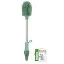 haakaa Cleaning Brush Silicone Bottle Brush Double-Ended Soft Silicone Bristles for Breast Pumps, Breast Milk Collectors, Baby Bottles, Teats, Breastmilk Storage Bags, Pea Green-1pk (1 Piece Set)