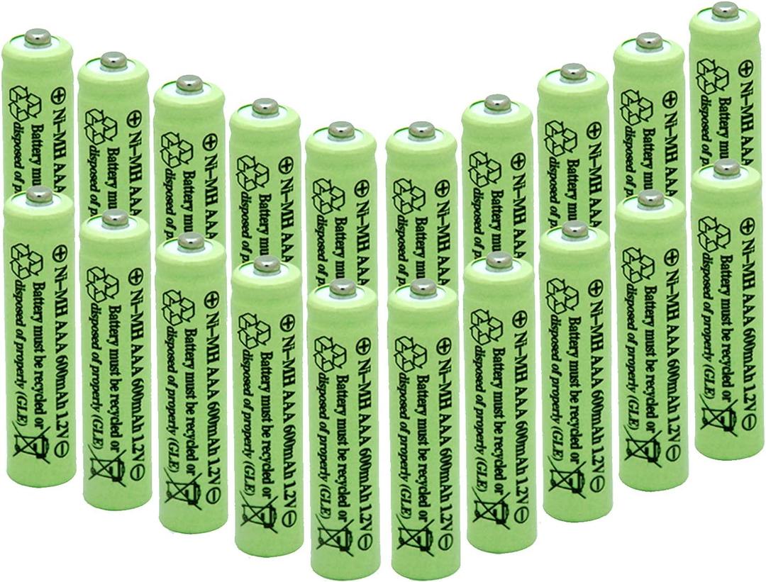Solar Light Batteries AAA Triple A NiMH 600mAh 1.2V Rechargeable for Garden Solar Lights Remotes Mice(20Pcs)