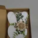 Treory Easter Decorations for the Home: Rustic Antique Wooden Bunny Happy Easter Table Centerpiece Signs, Farmhouse White Rabbit with Flowers Wood Bunny Easter Decorations for Table, Cute Easter Gifts