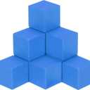 MECCANIXITY Crafts Wooden Cube 100 Pcs Square Blue Natural Solid Wood Crafts Blocks for DIY Projects, Puzzle Making, Letters, and Stamps for Home Decoration