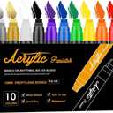 Acrylic Paint Markers, 15mm Jumbo Felt Tip, 10 Colored Waterproof and Permanent Paint Pens for Tagging, Signs, Calligraphy, and Outdoor Paintings