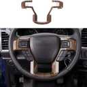 Voodonala Wood Grain Steering Wheel Decorative Trim Car Steering Wheel Cover for 2015 2016 2017 2018 2019 2020 Ford F150 F250 F350 Super Duty