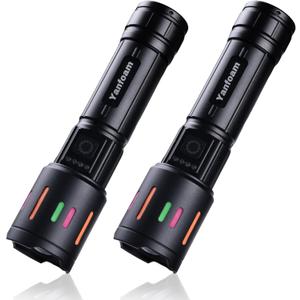 Yanfoam Rechargeable Flashlights High Lumens - 1000LM Super Bright LED Small Powerful Tactical Flashlight - 3 Modes High Powered Handheld Flash Light for Home Emergencies Camping Hiking - 2 Pack