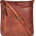 Leather Crossbody Bags for Women - Ladies Sling Handbags - Medium Cross body Purses Handbags - Purses For Women (Light Cognac)