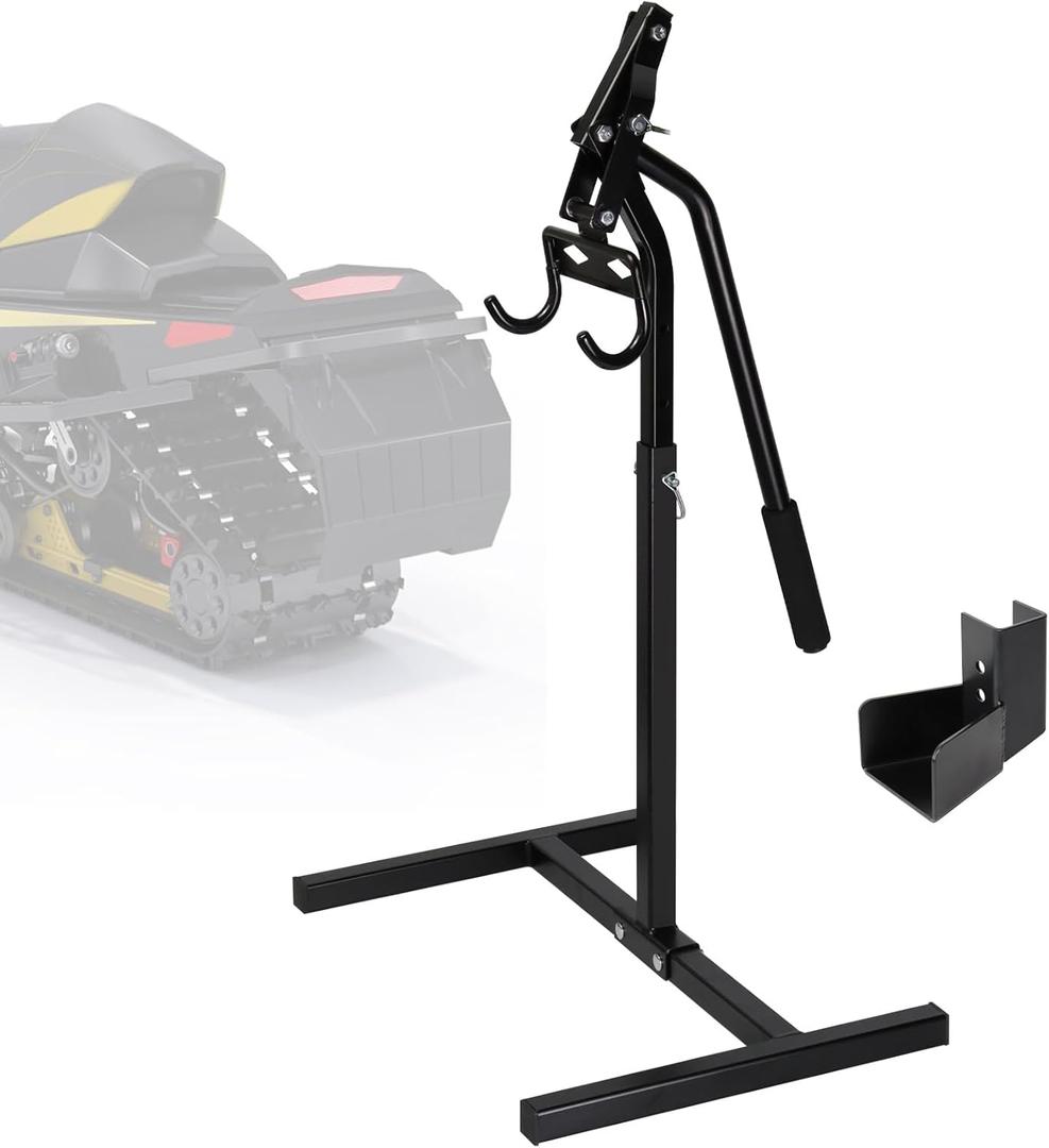 Snowmobile Lever Lift Stand for Yamaha/Polaris/Arctic Cat etc,Sled Lift Stand with Handlebar Cup,Max 33 Bumper Height for Easy Track/Ski/Shock Repair&Garage,Fits Most Snowmobile,Support up to 2000 lbs