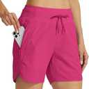 Willit Women's Athletic Running Shorts 5" Quick Dry Workout Hiking High Waisted Active Gym Exercise Zipper Pocket Size 3XL