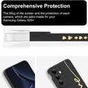 MOWIME for Samsung Galaxy S25 Plus Case, Back Cute Plating Love Letter Pattern with Anti-Fall Lens Cameras Protection Soft TPU Shockproof Phone Cases for Women Girls-Black