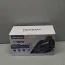 IRONDAY Steam Iron for Clothes 20s Fast Heating, 1700W Iron with 15.21oz Large Water Tank, 3-Way Auto shutoff, Burst Steam, Spray Mist, Anti-Drip, Self-Cleaning, Vertical Ironing for Home, Blue