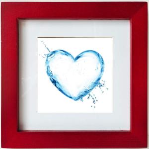 6x6 Picture Frames Red Wood, 4x4 Picture Frame with Mat, Square Solid Wood Frames, 2 panels (1 glass, 1 plexiglass), The Table, The Wall.